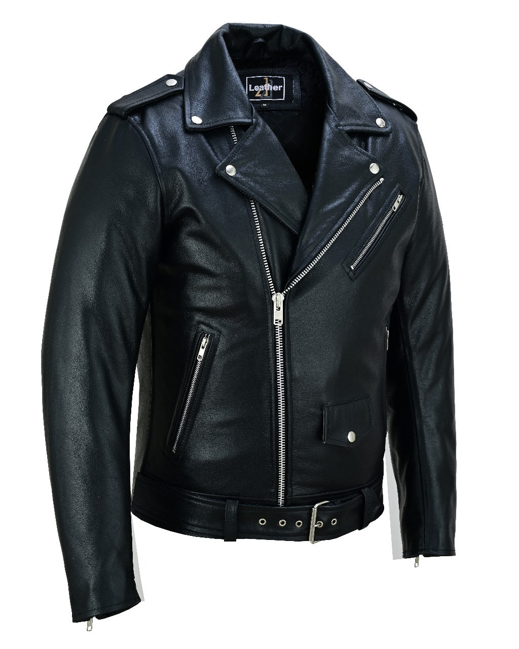 Men's Classis Black Leather Motorcycle Jacket