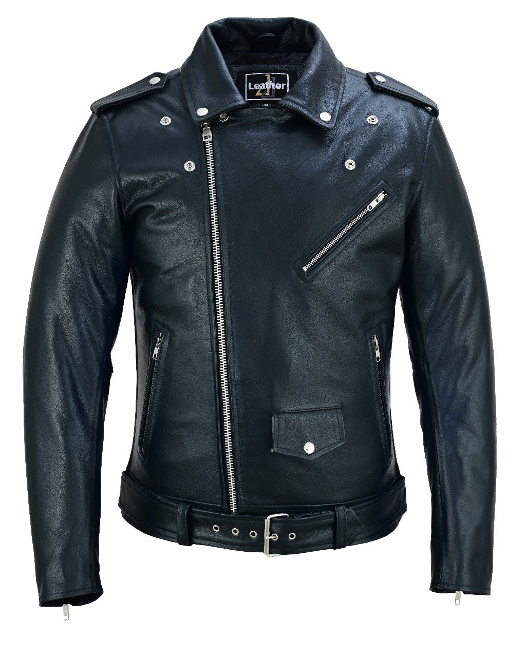 Men's Classis Black Leather Motorcycle Jacket