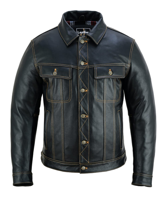 Men Brown Leather Motorcycle Jacket