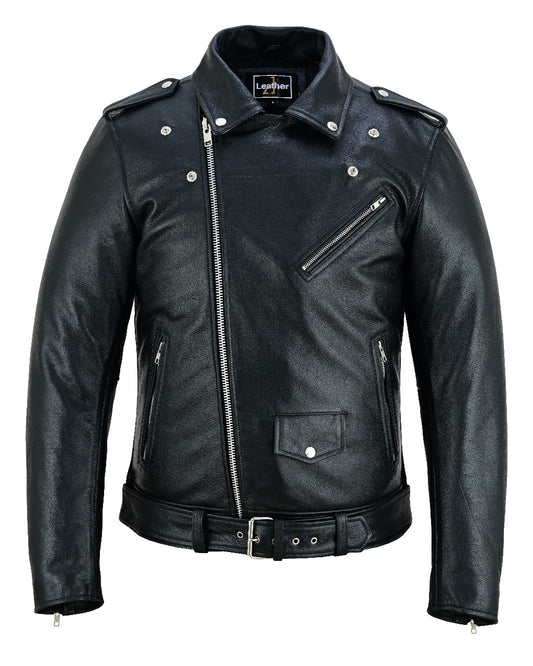 Men's Classic Black Leather Jacket