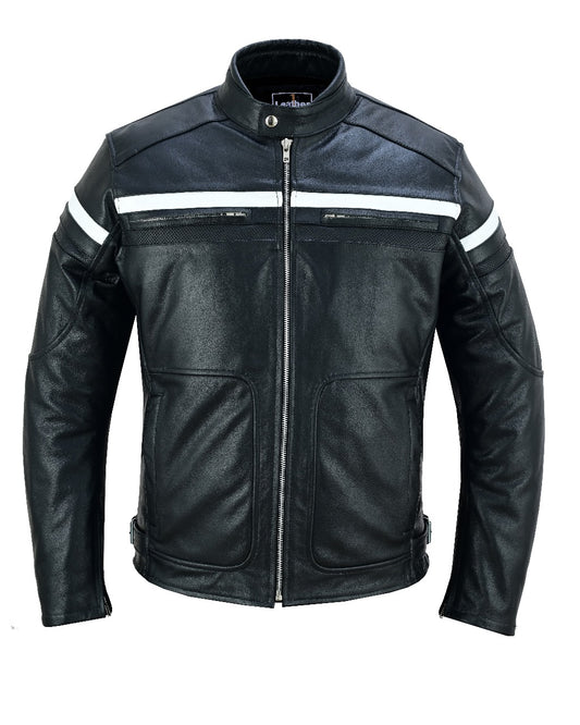 Men's Black Premium Leather Motorcycle Jacket