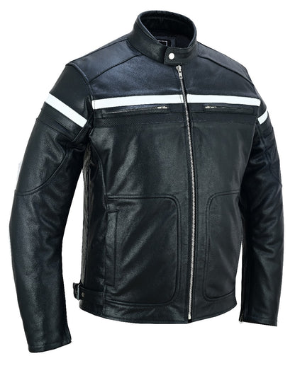 Men's Black Premium Leather Motorcycle Jacket