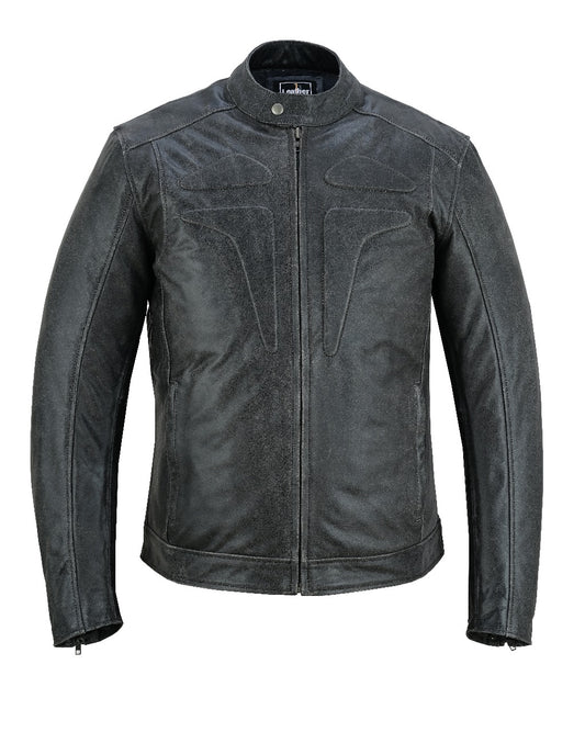 Men's Grey Motorcycle Leather Jacket