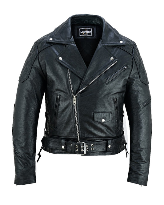 Men's Classic Black Motorcycle Leather Jacket